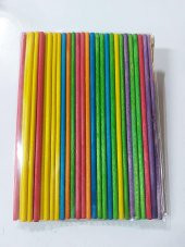 Ahşap Renkli Yuvarlak Çubuklar 15cm 30 lu - 1