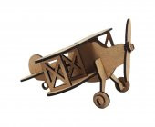 Boyanabilir 3D Ahşap Uçak - Demonte thumbnail 1