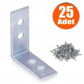 Mobilya Dolap Köşe Bağlantı L Demir Gönye 35x35x15 mm (25 ADET) - 1