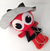 Deri Şapkalı İp Örgü Keçe Oyuncak  Ev Ofis Dekorasyon Biblo Aksesuar thumbnail 2