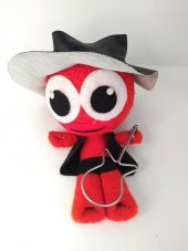 Deri Şapkalı İp Örgü Keçe Oyuncak  Ev Ofis Dekorasyon Biblo Aksesuar thumbnail 3