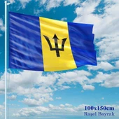Barbados Bayrağı - 100x150 cm (1 metre x 1,5 metre) - Raşel Kumaş - 1