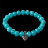 Gümüş Aparat Zirkon Taşlı Amazonit Erkek Doğal Taş Bileklik - 1