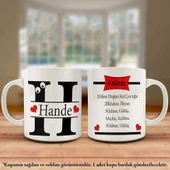 Hande İsmi ve Anlamı İsme Özel Tasarım Kupa Bardak -Arkadaş ve Sevdiklerinize Hediyelik - 1