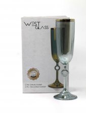 WestGlass W440313RY Amore Yeşil Gold Kaplama Ayaklı Bardak - 1