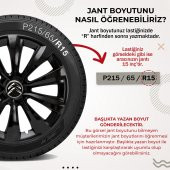 Citroen C-elysee 16 Inç Uyumlu Jant Kapağı 4lü Takım Siyah 1616 - 4
