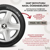 Peugeot 306 14 Inç Uyumlu Jant Kapağı 4lü Takım Gri 1514 - 3