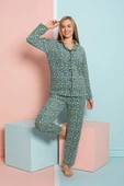 Nisanca Kadın Kışlık Welsoft Peluş Polar  Düğmeli Pijama Takımı - 2
