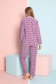 Nisanca Kadın Kışlık Welsoft Peluş Polar  Düğmeli Pijama Takımı - 10