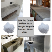 M1 ART PRO 5 Dakika'da Donan beton Döküm Tozu 1,Kg-MUTFAK TEZGAHI-LAVABO-BETON MASA YAPIMI İÇİN ÖZEL - 1