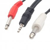 POWERMASTER PM-1393 3.5MM STEREO 5 METRE ERKEK- 2X6.3 MM MONO ERKEK SES KABLOSU - 1