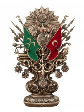 Osmanlı Boytu (Orta Boy) Osmanlı Devlet Arması Antik Sarı - 1