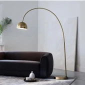 Retro Metal Dekoratif Eskitme Rustik Mafsallı C Kol Köşe Lambası Lambader Başlık Çap:40 cm - 1