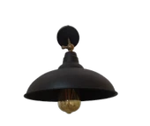 Rustik Retro Siyah İçi Siyah Mafsallı Dekoratif Hareketli Duvar Aplik thumbnail 2