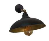 Rustik Retro Siyah İçi Gold Mafsallı Dekoratif Hareketli Duvar Aplik thumbnail 2