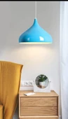 Retro Metal Dekoratif Mavi  Kafe MutFak Aydınlatma Tekli Sarkıt Avize Çap:43 cm - 1
