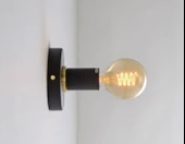Rys Retro Dekoratif Siyah Metal Duvar Aplik Tavan  Armatür - 1