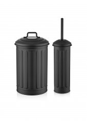 The Mia Çöp Kovası & Tuvalet Fırçası Seti Siyah - 2