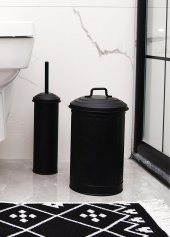 The Mia Çöp Kovası & Tuvalet Fırçası Seti Siyah - 4