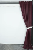 DOKUMA BORDO RENK (EKSTRAFOR BÜZGÜLÜ) TEK KANAT FON PERDE 150x260 CM thumbnail 6