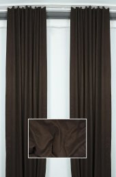 DOKUMA ACI KAHVE RENK (EKSTRAFOR BÜZGÜLÜ) TEK KANAT FON PERDE 150x260 CM - 1