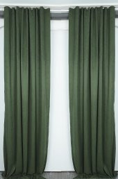 DOKUMA KOYU YEŞİL RENK (EKSTRAFOR BÜZGÜLÜ) TEK KANAT FON PERDE 150x260 CM - 2