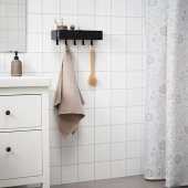 Galvanizli Çelik Askılıklı Duvar Rafı MeridyenDukkan 40x12,5 cm Siyah Renk Pratik Duvar Raf - 3