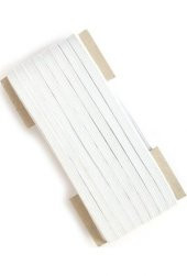 nistabolje 20 Metre Beyaz Yassı Lastik 0.80 cm Bel Paça Don Lastiği - 1