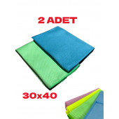 nistabolje 2 Adet Mikrofiber Cam Bezi 30x40 Temizlik Bezi - 1