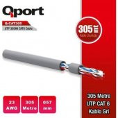 Q-Port Q-cat6 305mt Utp 305Metre Gri 23awg 0,57mm Cat6 Kablo - 1