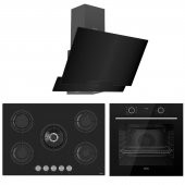 Ferre Fryart Rs Serisi Siyah Cam Ankastre Set D063 + RS035 + XE63CS - 1