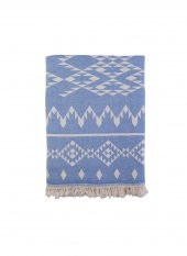 The Mia Kilim Throw Mavi 130x170 Cm - 1