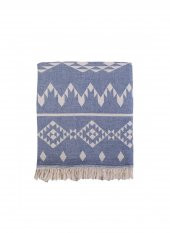 The Mia Kilim Throw Denim Mavi 130x170 Cm - 1