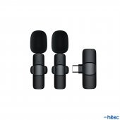 ScHitec K9 Type-C Çift Kablosuz Wireless HD Yaka Mikrofonu Siyah - 2