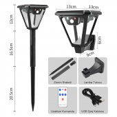 POWERMASTER HS-V83 SOLAR SENSÖRLÜ 100 SMD LEDLİ 3 MODLU BAHÇE VE DUVAR LAMBASI - 2