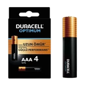 DURACELL OPTIMUM MX2400 1.5V ALKALIN AAA İNCE KALEM PİL 4LÜ PAKET - 1