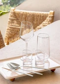 The Mia Gina Su Bardağı Uzun Gümüş 6lı Set - 6