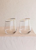 The Mia Gina Su Bardağı Kısa Gold 6lı Set - 3