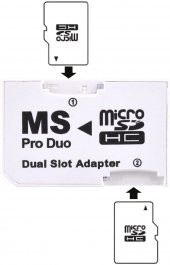 Sony Psp Memory Stick Pro Duo Adaptör Dual Slot Psp Hafıza Kartı Adaptör Dual Mikro Sd Kart Çevirici - 2