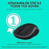 Logitech Gri Kablosuz Mouse Optik 1000 Dpi Kablosuz Optik Mouse thumbnail 2