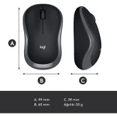 Logitech Gri Kablosuz Mouse Optik 1000 Dpi Kablosuz Optik Mouse thumbnail 9