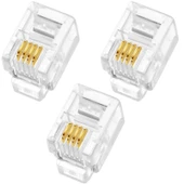POWERMASTER RJ9 4P/4C İNCE TELEFON SOKETİ (100LÜK PAKET)(AHİZE KABLOSU SOKETİ) - 1