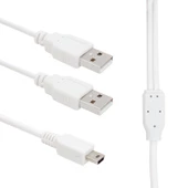 POWERMASTER USB 2XERKEK - MİNİ USB 5 PİN (2.0V) 1.5 METRE V3 KABLO  (8861=11937) - 1