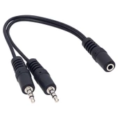 POWERMASTER 3.5 MM STEREO DİSİ / 2 X 3.5MM STEREO ERKEK 20 CM Y KABLO KABLO - 1
