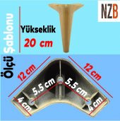 Mobilya Kanepe Puf Koltuk Ayağı Baza Ayak Kahverengi 20 cm 4 ADET - 2