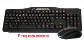 Elba Ec-266F F Usb Siyah Kablosuz Klavye Mouse Set Multimedya Tuşları Mevcuttur - 1