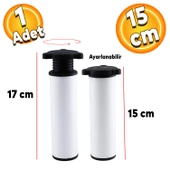 15 Cm Metal Ayarlanabilir Mobilya Kanepe Koltuk Baza Yükseltici Yükseltme Destek Ayağı Beyaz Ayaklar thumbnail 1