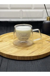 Perotti 13793 Good Morning Çift Cidarlı Cam Kahve Kupası 200ML - 1