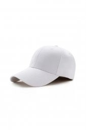 Unisex Beyaz Düz Şapka - 1