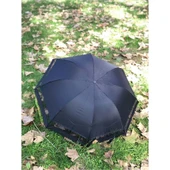 Rüzgâr Kırılmayan Yuvarlak Köşe Reflektör Şerit Detaylı Fiber Uzun Saplı Şemsiye - 2